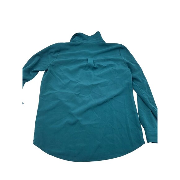 Talbots Women's size Small Teal Button-Front Long Sleeve Blouse Career - Picture 5 of 5